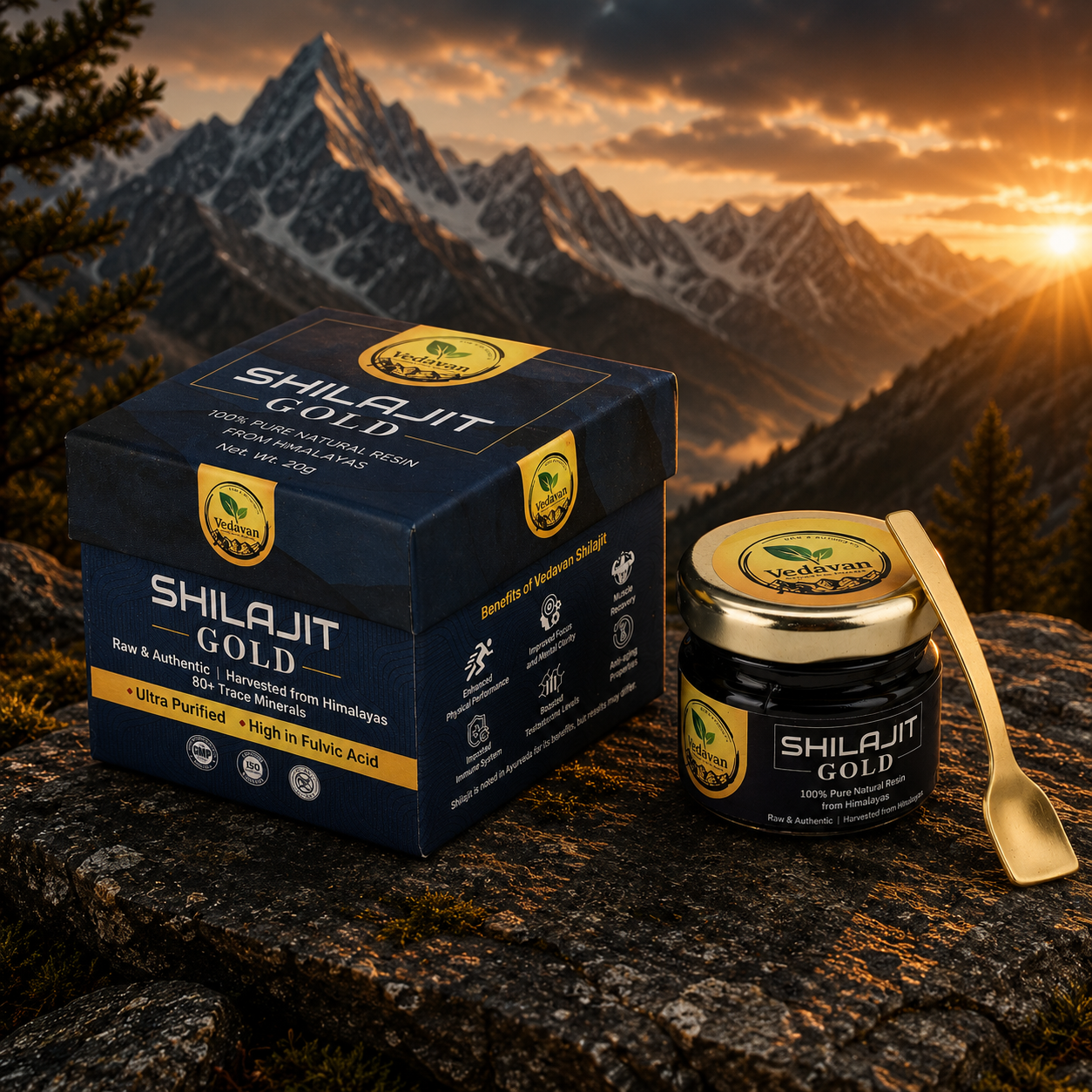 Vedavan Shilajit Gold Resin - Premium Strength & Stamina Formula 20gm