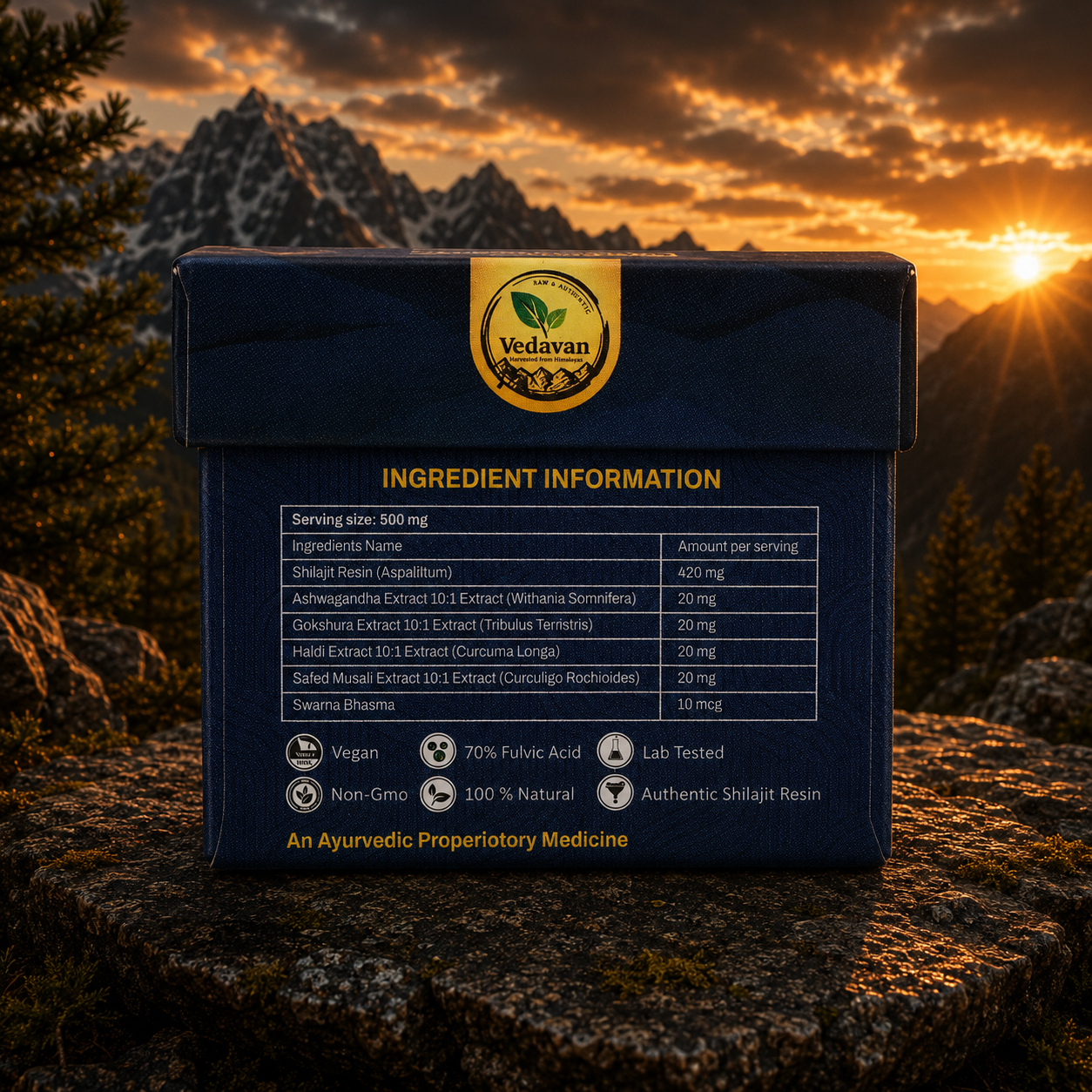 Vedavan Shilajit Gold Resin - Premium Strength & Stamina Formula 20gm