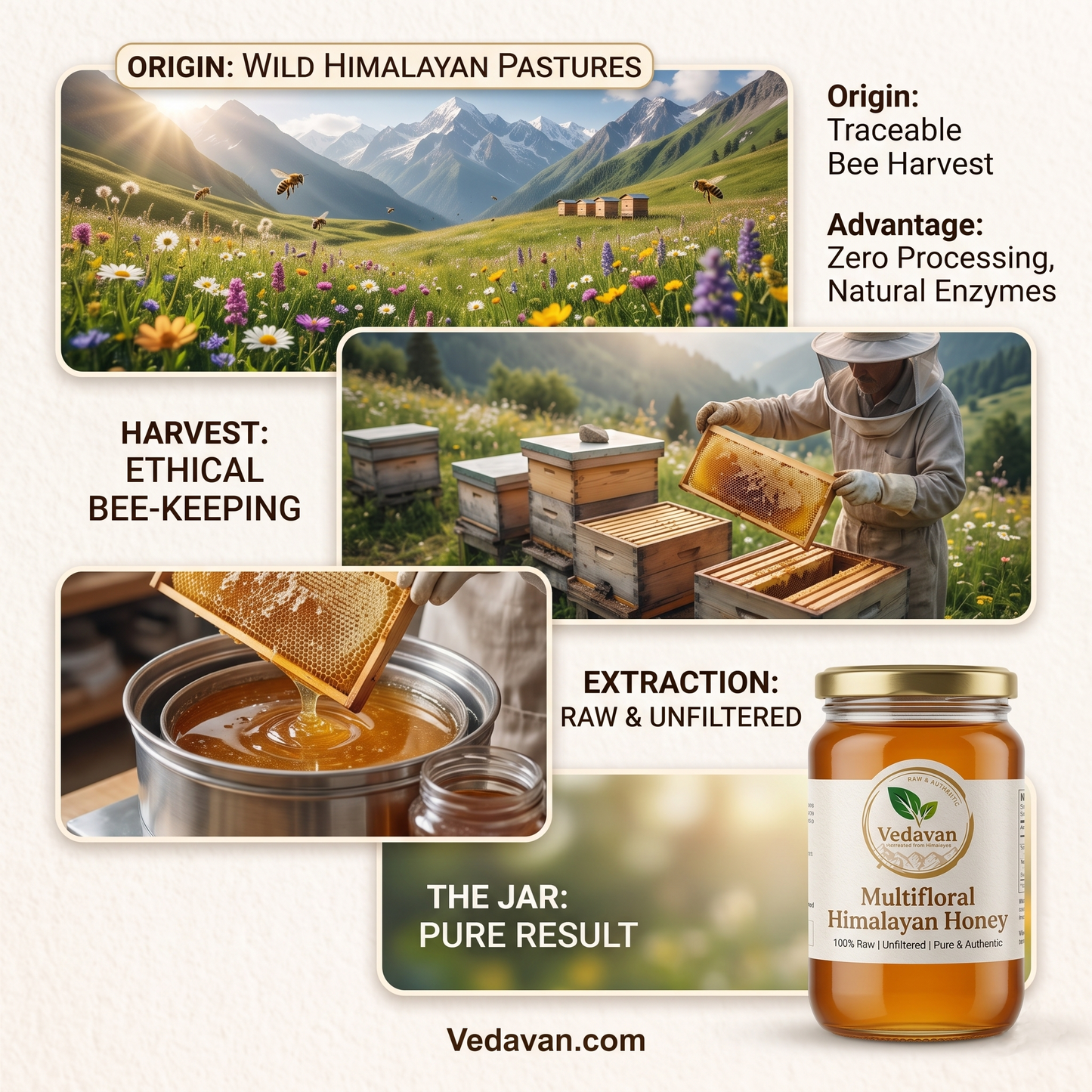 Vedavan Raw Multifloral Himalayan Honey