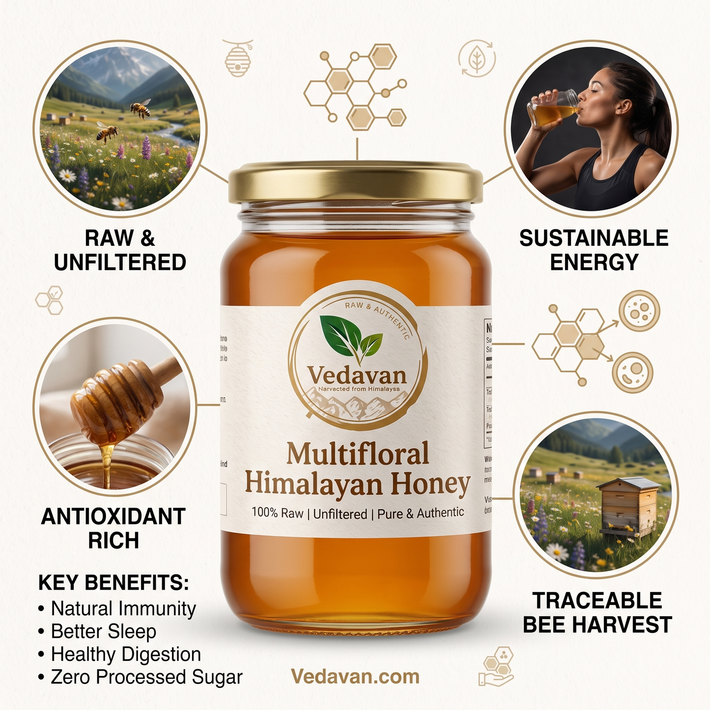 Vedavan Raw Multifloral Himalayan Honey