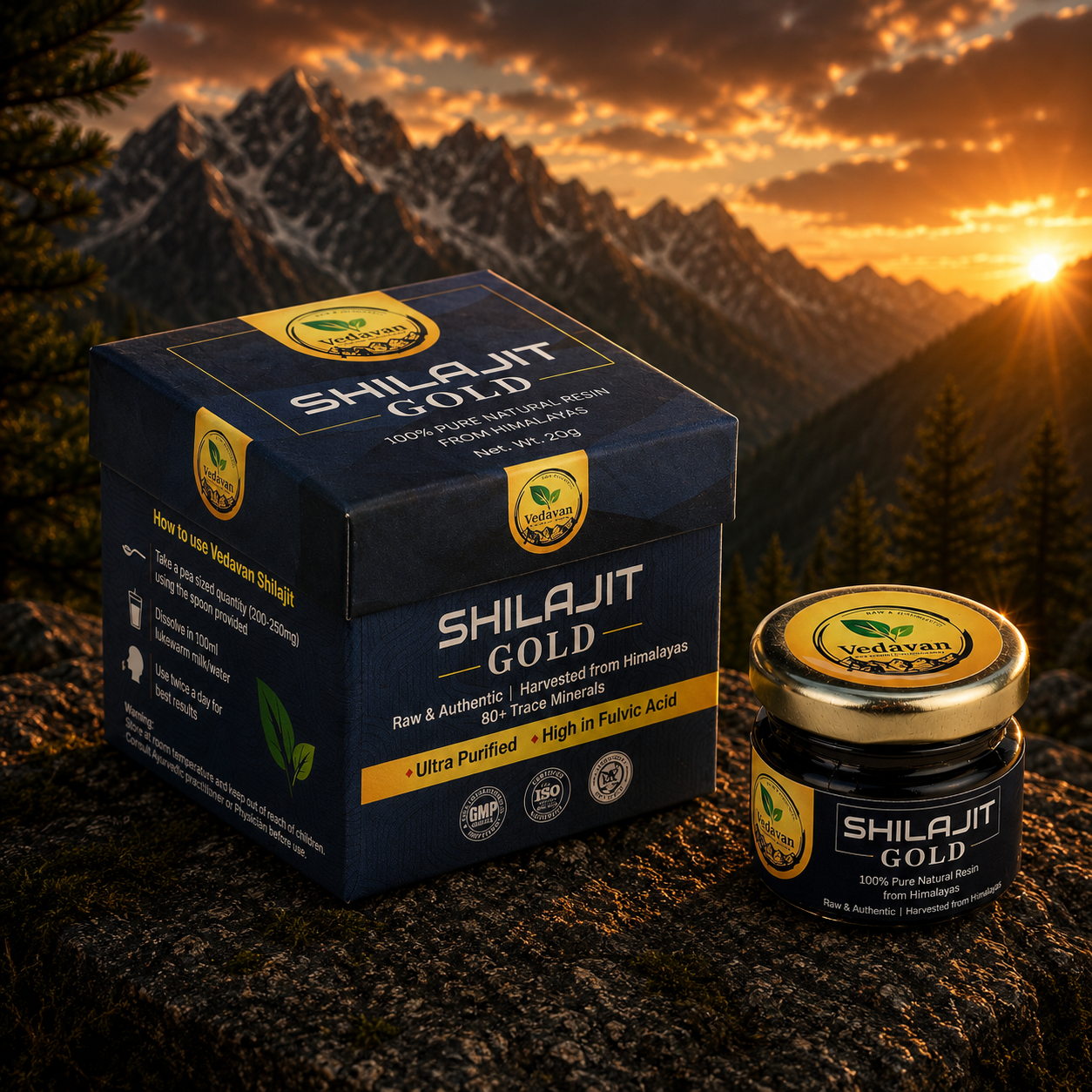 Vedavan Shilajit Gold Resin - Premium Strength & Stamina Formula 20gm