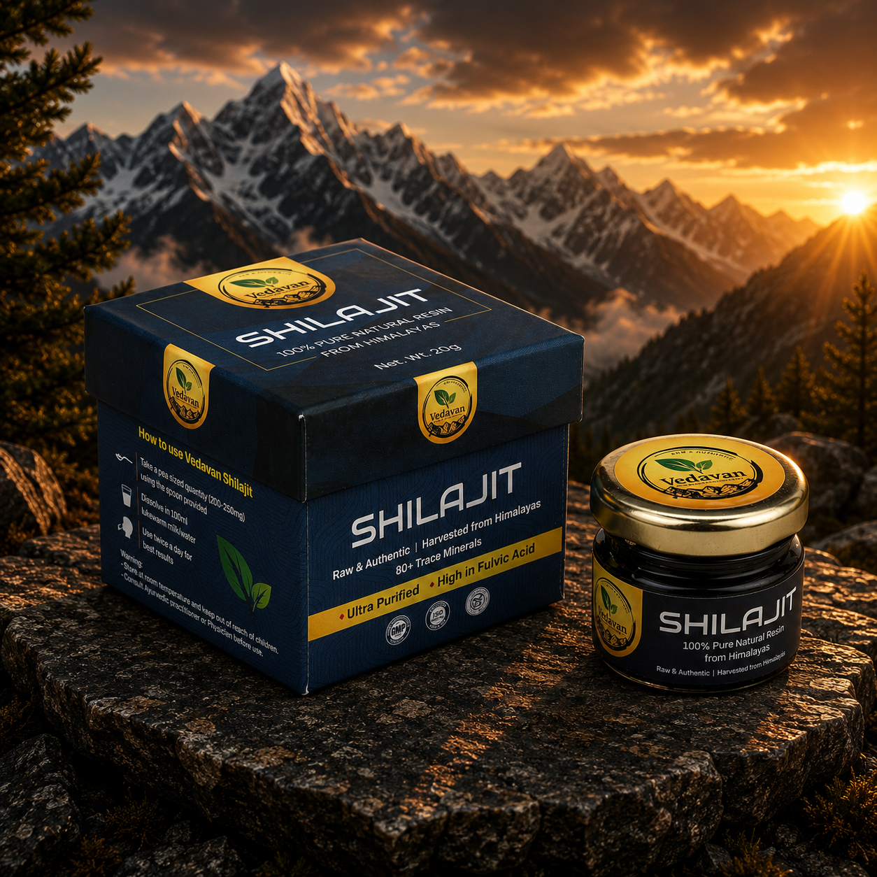 Vedavan Pure Himalayan Shilajit Resin - 100% Authentic Shilajeet 20gm