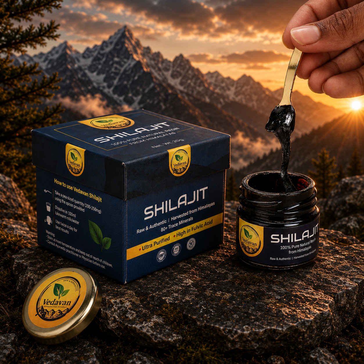 Vedavan Pure Himalayan Shilajit Resin - 100% Authentic Shilajeet 20gm