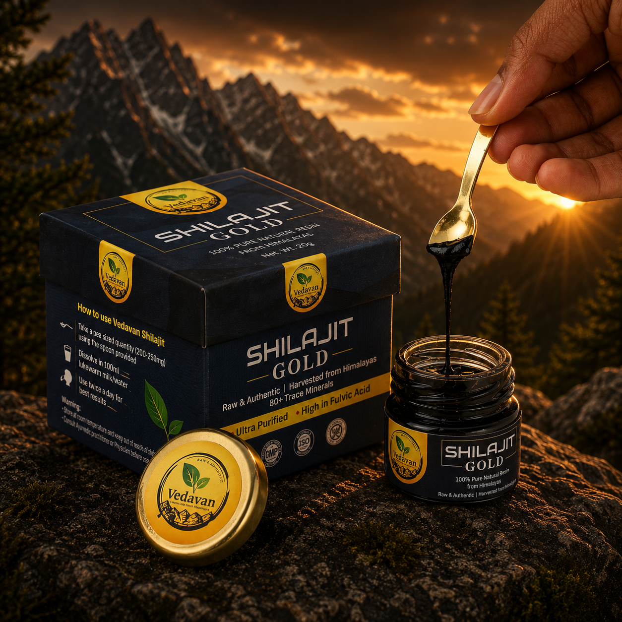 Vedavan Shilajit Gold Resin - Premium Strength & Stamina Formula 20gm