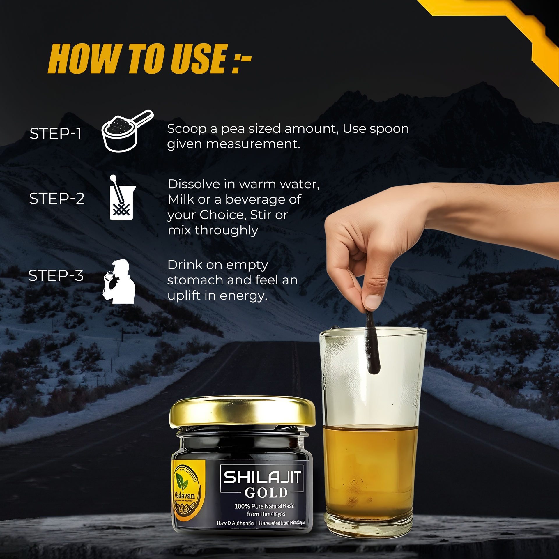 Vedavan Shilajit Gold Resin - Premium Strength & Stamina Formula 20gm