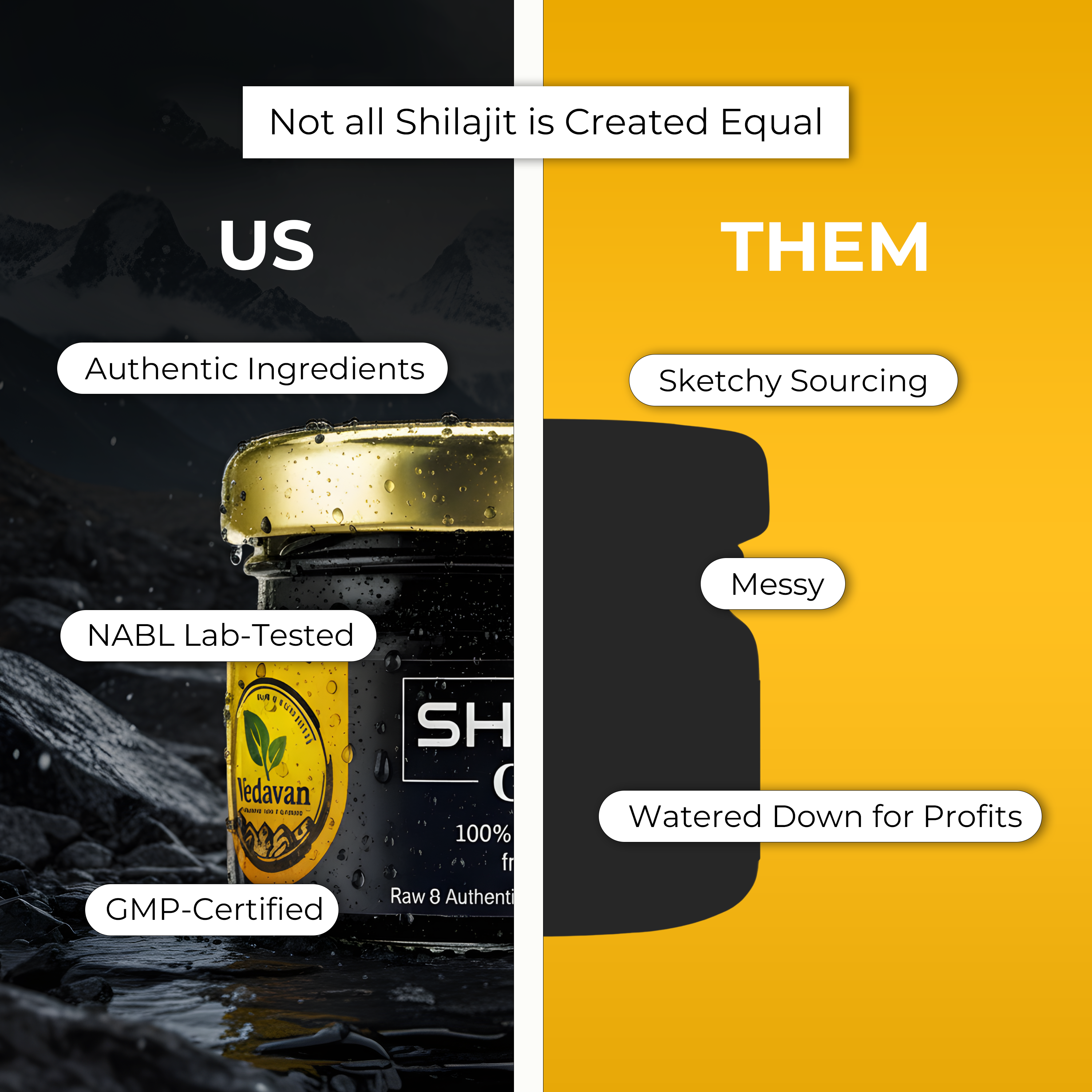 Vedavan Shilajit Gold Resin Combo Pack for Strength, Stamina, and Vitality (2 x 20g Packs)
