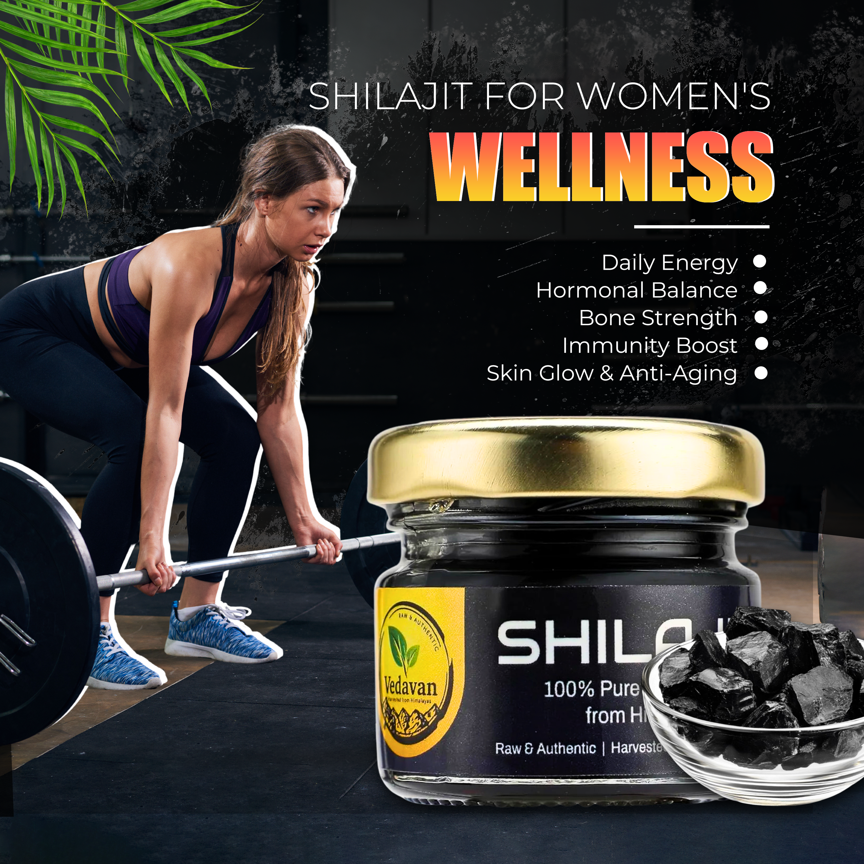 Vedavan Pure Himalayan Shilajit Resin Combo Pack for Energy, Stamina, and Daily Wellness (2 x 20g Packs)