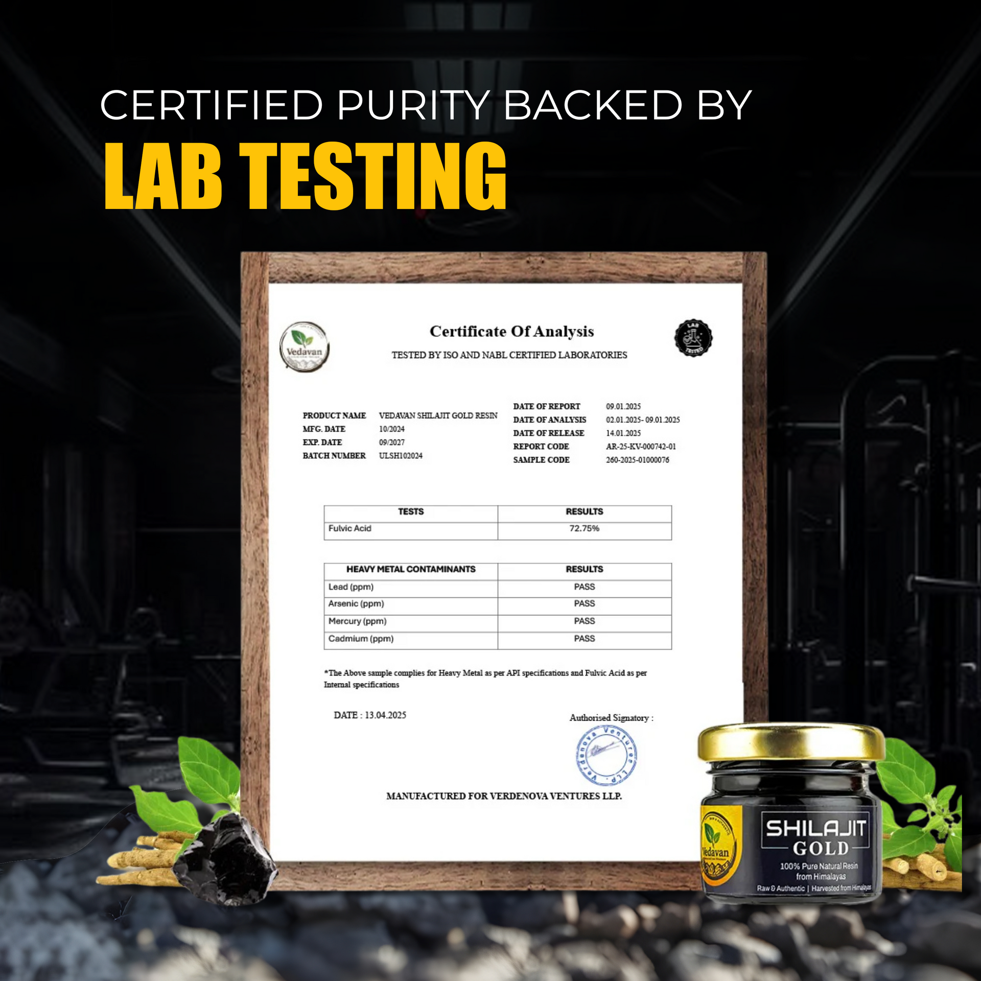 Vedavan Shilajit Gold Resin - Premium Strength & Stamina Formula 20gm