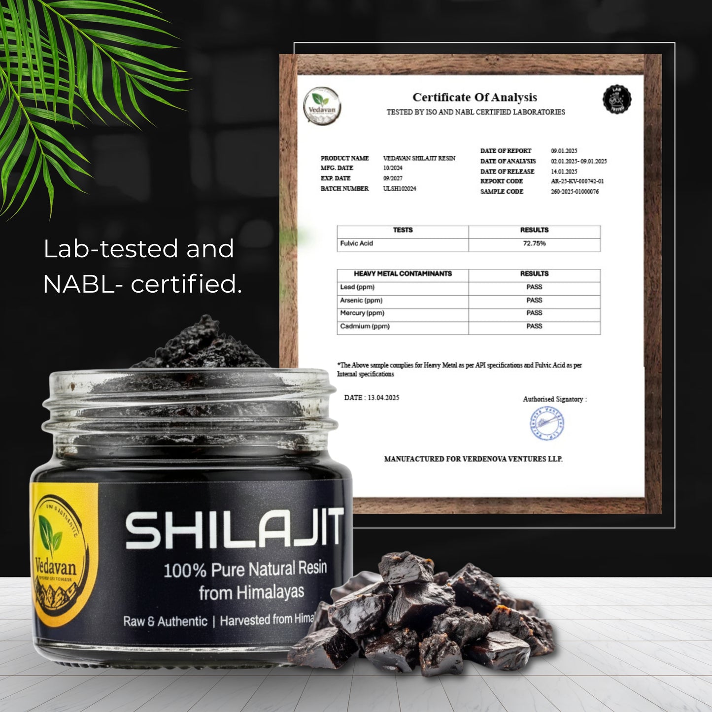 Vedavan Pure Himalayan Shilajit Resin - 100% Authentic Shilajeet 20gm