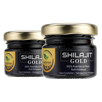 Vedavan Shilajit Gold Resin Combo Pack for Strength, Stamina, and Vitality (2 x 20g Packs)